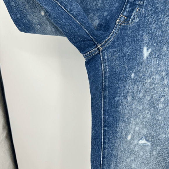 Ralph Lauren Women's 8 Bleach Splattered Ankle Straight  Jeans Blue Preppy Artsy - Picture 9 of 13